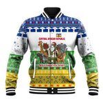 Central African Republic Christmas Baseball Jacket Santa and Safari Animals Baobab Trees Snowflakes - African Pride