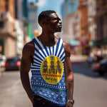 Central African Republic Christmas Men Tank Top Drumming Beat of Joy Tribal Pattern and Snowflakes - African Pride