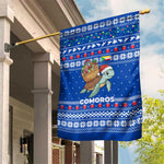 Comoros Christmas Garden Flag Santa Turtle Gifts Snowflakes and Ocean Blue - African Pride