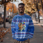 Comoros Christmas Sweatshirt Santa Turtle Gifts Snowflakes and Ocean Blue - African Pride