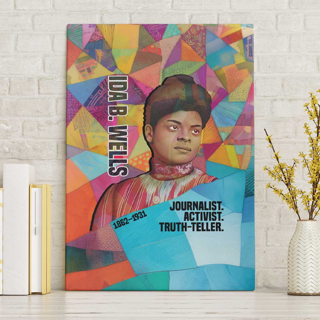 Ida B. Wells Canvas Wall Art with Colorful Patchwork Pattern Design ...