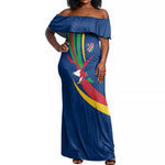 African Fish Eagle Namibia Off Shoulder Maxi Dress Gemsbok Supporters Style