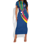 African Fish Eagle Namibia Short Sleeve Bodycon Dress Gemsbok Supporters Style TS04