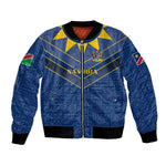 Namibia Yellow Sun Bomber Jacket Sporty Style with Traditional Patterns
