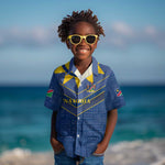 Namibia Yellow Sun Kid Hawaiian Shirt Sporty Style with Traditional Patterns