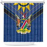 Namibia Yellow Sun Shower Curtain Sporty Style with Traditional Patterns