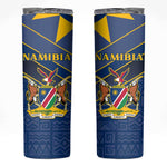 Namibia Yellow Sun Skinny Tumbler Sporty Style with Traditional Patterns