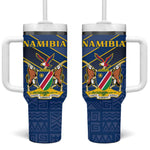 Namibia Yellow Sun Tumbler With Handle Sporty Style with Traditional Patterns