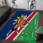 Namibia Gemsbok Area Rug Flag Design with African Patterns