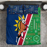 Namibia Gemsbok Bedding Set Flag Design with African Patterns