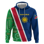 Namibia Gemsbok Hoodie Flag Design with African Patterns
