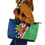 Namibia Gemsbok Leather Tote Bag Flag Design with African Patterns