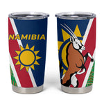 Namibia Gemsbok Tumbler Cup Flag Design with African Patterns