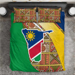 Afro Namibia Map Bedding Set National Emblem and Cultural Motif Design