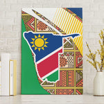 Afro Namibia Map Canvas Wall Art National Emblem and Cultural Motif Design