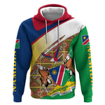 Afro Namibia Map Hoodie National Emblem and Cultural Motif Design