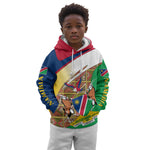 Afro Namibia Map Kid Hoodie National Emblem and Cultural Motif Design