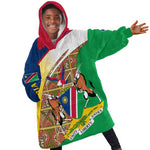 Afro Namibia Map Kid Wearable Blanket Hoodie National Emblem and Cultural Motif Design
