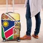 Afro Namibia Map Luggage Cover National Emblem and Cultural Motif Design