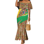 Afro Namibia Map Mermaid Dress National Emblem and Cultural Motif Design