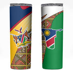 Afro Namibia Map Skinny Tumbler National Emblem and Cultural Motif Design