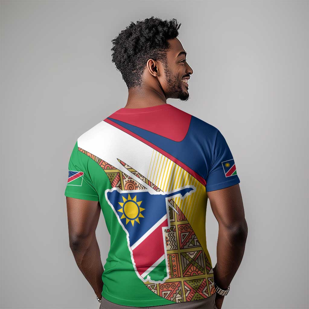 Afro Namibia Map T shirt National Emblem and Cultural Motif Design