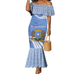 Somalia Mermaid Dress with Coat of Arms One Star One Nation Blue White Spirit