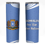 Somalia Skinny Tumbler with Coat of Arms One Star One Nation Blue White Spirit