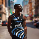 Somalia Men Tank Top with From Nomads to Nation Camel Galaxy Flag Spirit