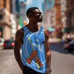 Somalia Men Tank Top with Raised Fist Flag Blue Unity Wave Spirit