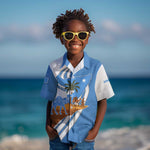 Somalia Kid Hawaiian Shirt with Camel Desert Map Palm Tree Heritage Spirit