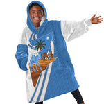 Somalia Kid Wearable Blanket Hoodie with Camel Desert Map Palm Tree Heritage Spirit