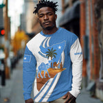 Somalia Long Sleeve Shirt with Camel Desert Map Palm Tree Heritage Spirit