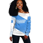 Somalia Off Shoulder Sweater with Soomaaliya Ha Noolaato Nomad Moon Flag Spirit