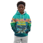 Cape Verde Kid Hoodie with Loggerhead Sea Turtle Ocean Sunset Spirit