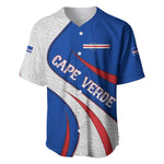 Cape Verde Baseball Jersey with Blue Red Flag Nós Kretxeu Spirit