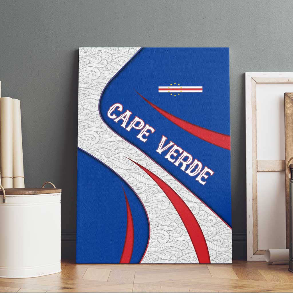 Cape Verde Canvas Wall Art with Blue Red Flag Nós Kretxeu Spirit