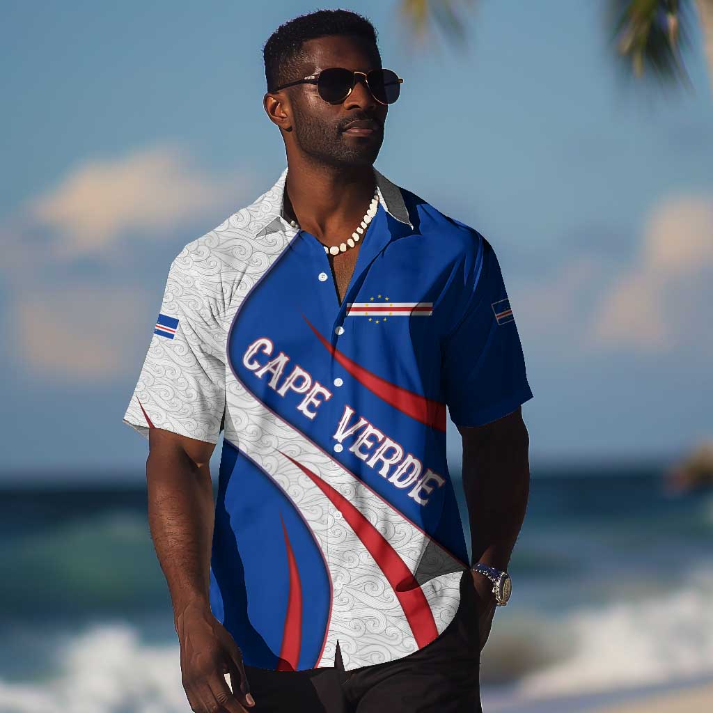 Cape Verde Hawaiian Shirt with Blue Red Flag Nós Kretxeu Spirit
