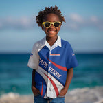Cape Verde Kid Hawaiian Shirt with Blue Red Flag Nós Kretxeu Spirit
