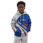 Cape Verde Kid Hoodie with Blue Red Flag Nós Kretxeu Spirit