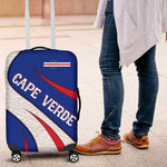 Cape Verde Luggage Cover with Blue Red Flag Nós Kretxeu Spirit