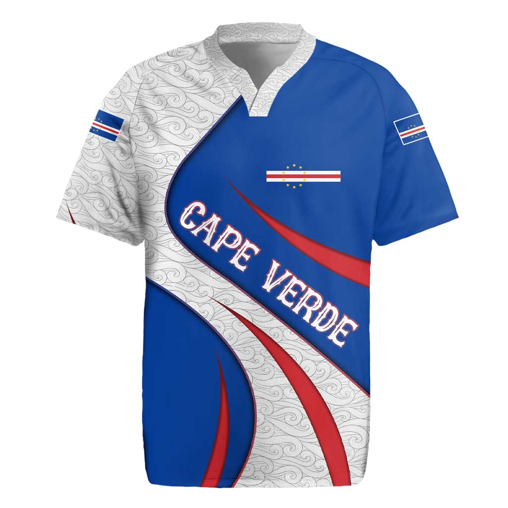 Cape Verde Rugby Jersey with Loggerhead Sea Turtle Ocean Sunset Spirit TS04
