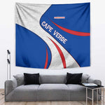 Cape Verde Tapestry with Blue Red Flag Nós Kretxeu Spirit