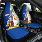 Cape Verde Car Seat Cover Kingfisher Bird Floral Flag Spirit - African Pride