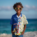 Cape Verde Kid Hawaiian Shirt Kingfisher Bird Floral Flag Spirit - African Pride