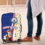 Cape Verde Luggage Cover Kingfisher Bird Floral Flag Spirit - African Pride