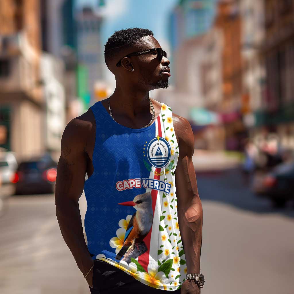Cape Verde Men Tank Top Kingfisher Bird Floral Flag Spirit - African Pride