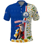 Cape Verde Polo Shirt Kingfisher Bird Floral Flag Spirit - African Pride