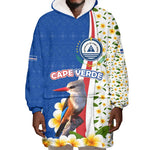 Cape Verde Wearable Blanket Hoodie Kingfisher Bird Floral Flag Spirit - African Pride
