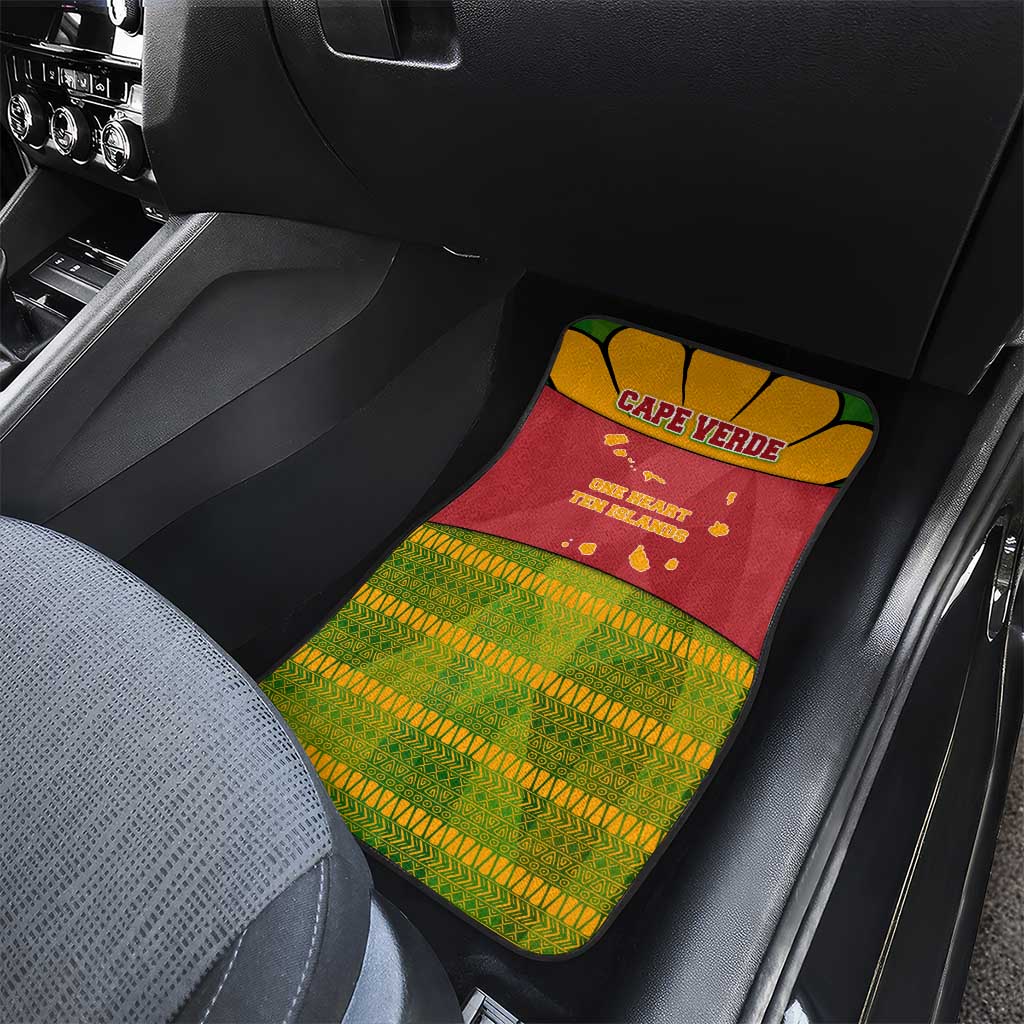 Cape Verde Car Mats One Heart Ten Islands National Emblem Spirit - African Pride